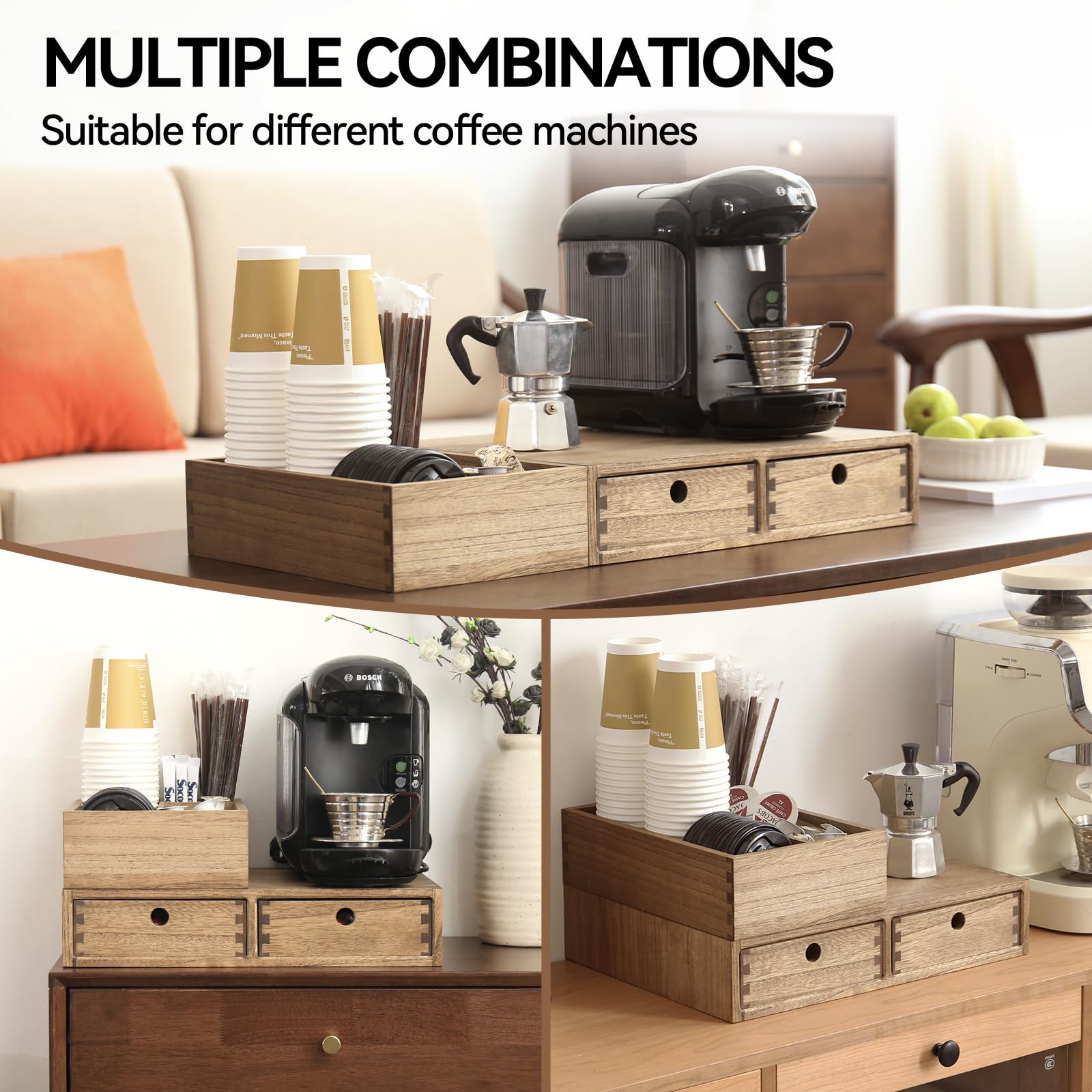 Nespresso Dispenser Walnut Wood Nespresso Vertuo Pod Holder - 3